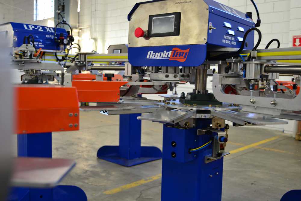 Finished RapidTag screen printing machine